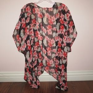 sheer floral cover up